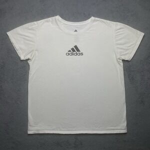 Adidas Tshirt Men's Size Large White Tee Logo Print
